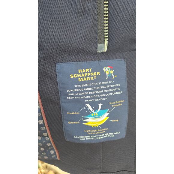 HART SCHAFFNER MARX Men's navy blue Hartsdale All Weather Raincoat size 48R - Picture 7 of 12